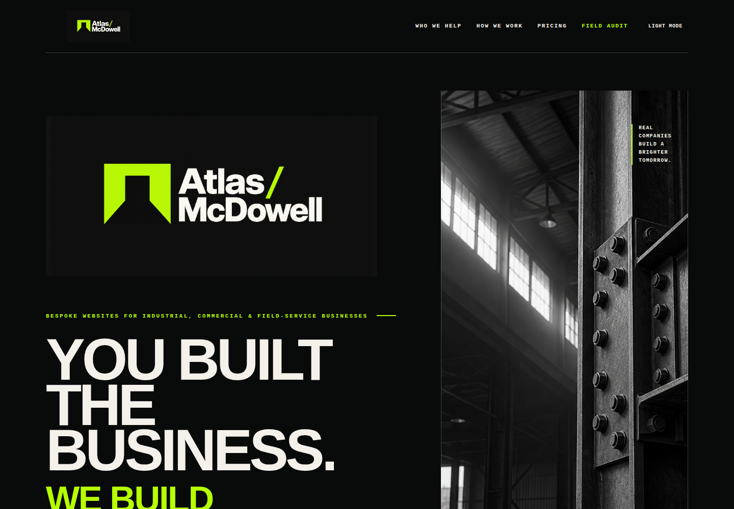 Atlas McDowell live homepage